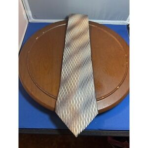 Cezani‎ Silver Men's 100% Silk Tie Striped Necktie